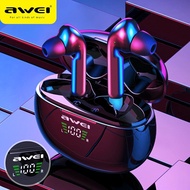 Awei T15P Wireless bluetooth Earbuds with LED Display charging case TWS Wireless Gaming music HIFI Earphone Ergonomic sports Compatible Bluetooth Touch IPX5 Waterproof with mic Headset for all Bluetooth mobiles
