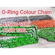 Motorcycle 415-138 O-ring Colour Chain 415H 138L Heavy Duty Rantai O-Ring Rantai Color Chain Sprocke