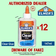 Elmer's CLEAR Glue 147ml TRANSPARENT Washable Elmers CLEAR Glue 147ml Authentic - 12 Bottles