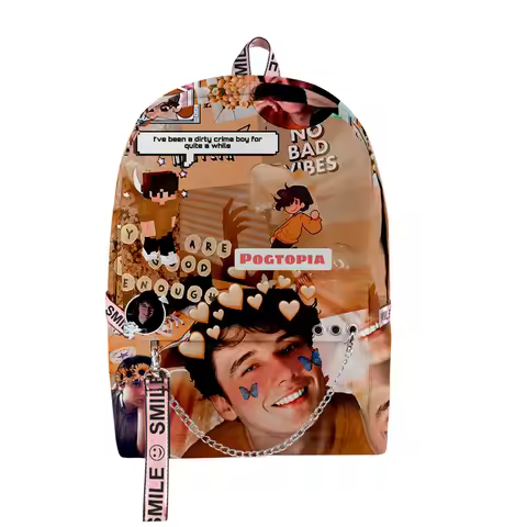 Classic Novelty Cool Wilbur soot Student School Bags Unisex 3D Print Oxford Waterproof Notebook mult