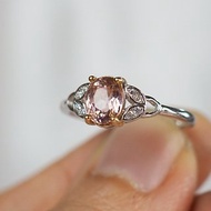 寶石系列 ||愛的泡泡|| 925銀 鑲鑽粉紅碧璽戒指