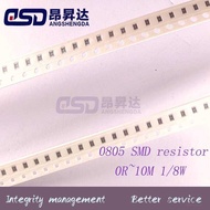 100pcs 4 1% 0805 SMD resistor 0R~10M 1/8W 0 0.1 1 10 100 150 220 330 ohm 1K 2.2K 4.7K 10K 100K 1R