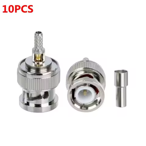 Q9 BNC Male Plug Right Angle Connector Crimp for RG316 RG174 LMR100 RG58 RG142 RG400 LMR195 RG223 Ca