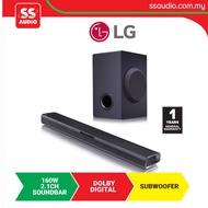 LG SQC1 160W 2.1CH DOLBY DIGITAL BLUETOOTH WIRELESS SUB WOOFER SOUNDBAR