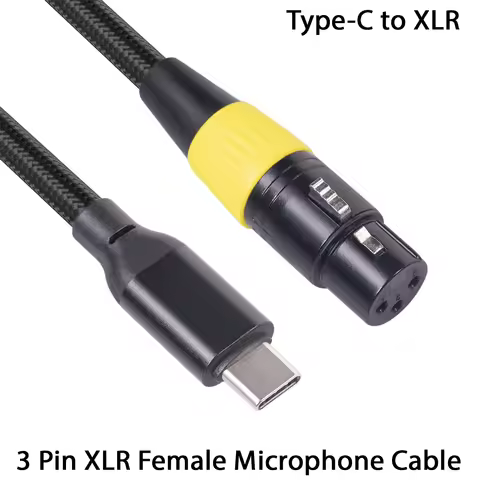 Type-C to XLR Female Cable USB-C Male to 3 Pin XLR Female Microphone Cable Connector Computer Audio 