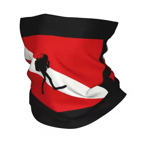 Custom Scuba Diver Flag Bandana Neck Gaiter UV Protection Face Scarf Cover Women Men Dive Diving Hea