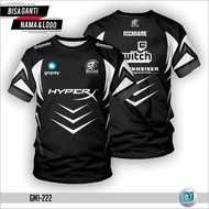 DJ Esports Baju Jersey Gaming FreeFire Gratis Ganti Nama dan Logo Full Printing dan Sublime