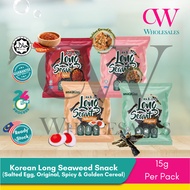 Seaweed Long SeaVit Snack / Korea Long Sea-Vit Keropok Rumpai Laut 15g (Salted Egg, Original, Spicy 