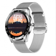 MK28智慧手錶心率血壓健康監測多運動模式音樂控制計步手環（銀鋼）
