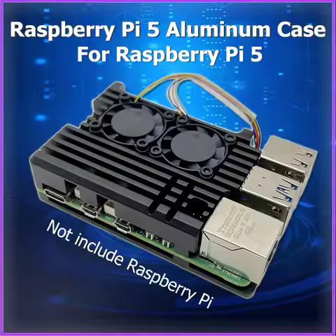 Raspberry Pi 5 Aluminum Case Dual Fan Metal Shell for RPI 5 Pi5