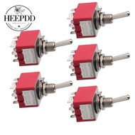 HEEPDD 2 Position Toggle Switch  5Pcs ON On 3PDT 9 Pin 6mm 2A/250VAC 5A/120VAC