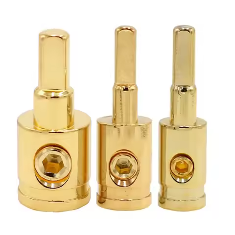 Car Speaker Wire Gauge Reducer 0GA 4GA 8GA Audio Amp Input Adapter Brass Amplifier Connection Termin