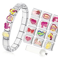 Popular barbie italian charm bracelet links fit 9mm stainless steel bracelet DIY jewelry making