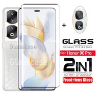 2 In 1 9H HD Tempered Glass Film For Honor 90 Lite Pro 90Lite 90Pro Honor90 Honor90Pro 2023 Screen P