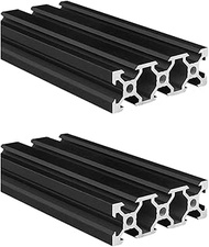 2060 Aluminum Extrusion V Slot 200mm Long Black 2 Pack, Extruded Aluminum Profile 20 series European