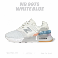 100% BNIB Sepatu Sneakers Wanita Women-New-Balance-997 s 997s Full WHite Blue Size 36 - 40 Free Kaos