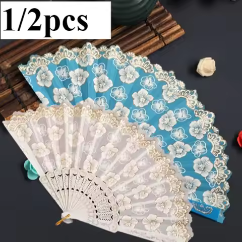 2pc/pc Vintage Sakura Folding Fan - Japanese Cherry Blossom Hand Fan for Halloween Costume, Christma