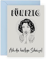 Central 23 50th Birthday Card for Women - 'FIFTY' - 50th Birthday Wife - Funny Birthday Card for Mum