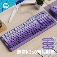 พิมพ์แบบมืออาชีพ HP K360 Mechanical Feel Wired Gaming Keyboard สำหรับคอมพิวเตอร์โน้ตบุ๊ก คีย์บอร์ดสำ
