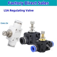 Flow Speed Control Valve 4mm 6mm  8mm 10mm 12mm Pneumatic Air Airflow Regulator Hose Tube Gas Adjust Connectors LSA regulating valve