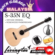 Livingston S-35-NT EQ 39" Full Solid Parlor Acoustic Guitar, Rosewood FB - Natural ( S35NT S-35 S35 