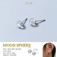 Our Moon Sphere ต่างหูเจาะ วัสดุเงินแท้925 (P090)