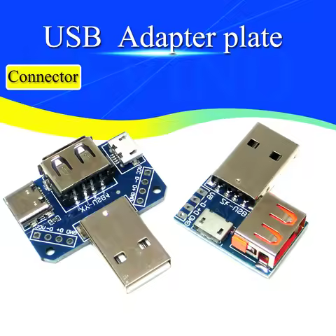 USB Head Switchboard Male USB Connector to Type-c Micro USB Female USB 2.54-4P transfer test board U