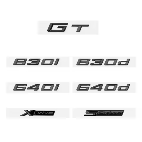 Glossy Black GT 630i 630d 640i 640d XDrive SDrive ABS Numbers Letters Emblem for BMW GT Series E63 E