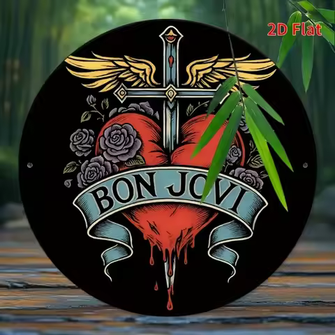 Bon Jovi Retro Metal Wall Sign Vintage Aluminum Art for Home Bar Cafe Garage