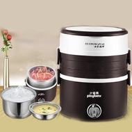 Hộp cơm cắm điện inox 3 ngăn nóng cực nhanh cà men cắm điện 3 ngăn tháo rời cao cấp hộp cơm hâm nóng