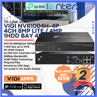 TP-LINK Tplink VIGI 4ch 4 Channel 4K 8MP 8 Megapixel 4x POE Port IP Network NVR Recorder 1x HDD Bay 