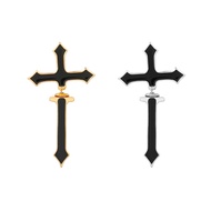 sa Emamel Cross Ear Jacket Dagger Earrings Dagger Earrings Front Back Earring