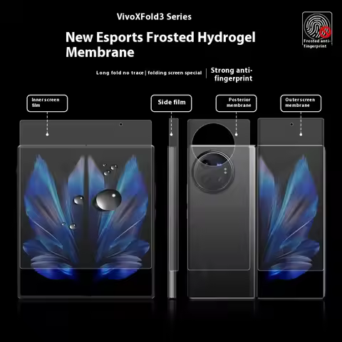4 in1 Internal Inner Outer Hinge Matte Hydrogel TPU Film For vivo X Fold3 Pro Sticker Full Body TPU 
