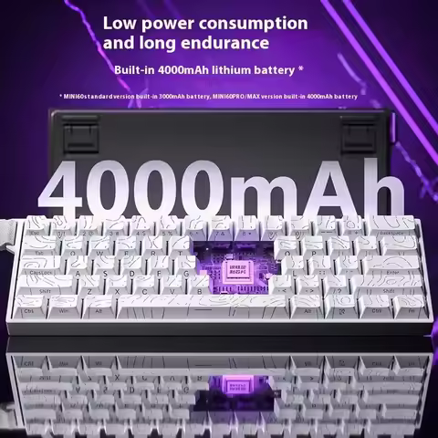 AULA MINI 60HE Magnetic Switch Mechanical Keyboard Tri-Mode Wireless 0.125ms 0.01mm RT 8KHZ 4000mAh 