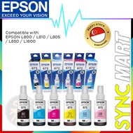 [100% Original] Epson 673 Black Cyan Magenta Yellow LightCyan LightMagenta 70ml Ink Bottle For L800