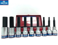 บล็อกเดือยยาว 4 หุน หกเหลี่ยม 9 ตัวชุด King Tony