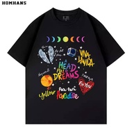 Coldplay Music Merchandise American-Style Digital Direct-Print Short-Sleeve Heavy-Duty Loose Fit Was