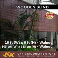 KK - Wooden Outdoor Blinds 10'(W) x 6’(H) ( Walnut )  100% Kayu Meranti ( Ready Stock )