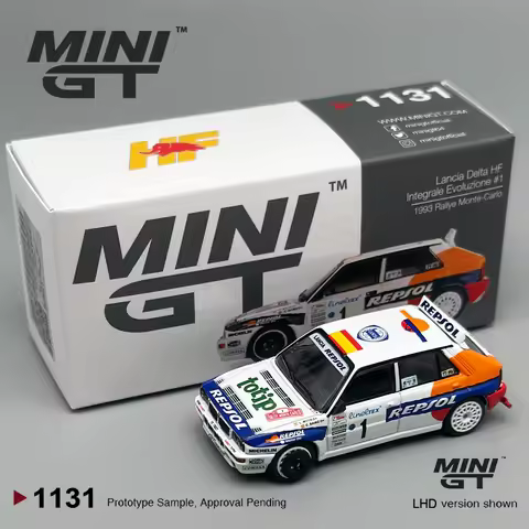 MINIGT 1:64 Lancia Delta HF Integrale Evoluzione #1 MGT Alloy Car Model 1131