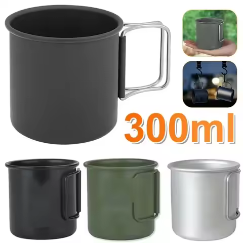 300ML Camping Mug Aluminium Alloy Folding Cup Hike Mug Ultra-Light Camping Travel Water Cup Outdoor 
