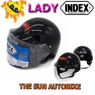 หมวกกันน็อค INDEX LADY รุ่นครึ่งใบ หน้ากากสีชา (Size L: ขนาดรอบหัว 58-60 cm.) **แท้** = 1 ใบ