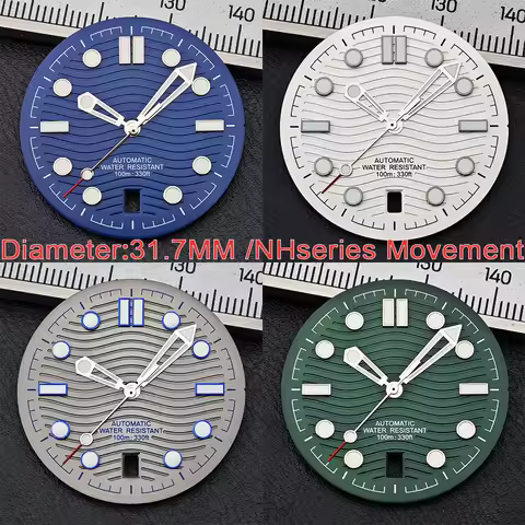 31.7MM diameter dial 6 o'clock illuminated dial suitable for NH series 35 36 movement watch accessor