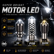 HI-LO LASER MOTORCYCLE LED LIGHT DUAL LIGHT WHITE YELLOW WHITE YELLOW H4 H6 P15D BA20D lampu led mot