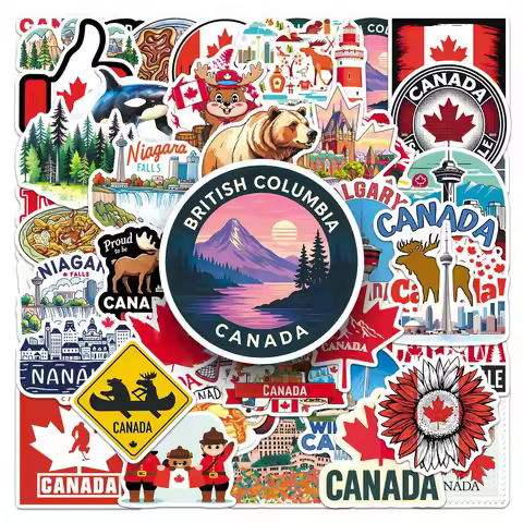 10/50PCS Canada Cartoon Stickers Landmark Building Graffiti Decoration DIY Toys Fridge Laptop Guitar