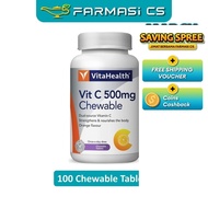 VitaHealth Vit C 500mg 100 chewable tablets Vitamin C EXP:09/2026 [ Orange Vitamin C Vita Health ]