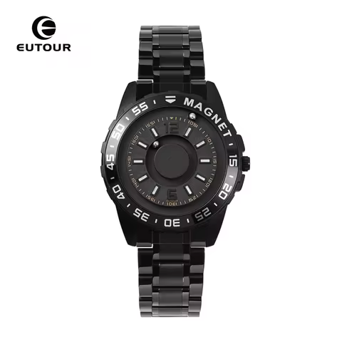 EUTOUR Original Magnetic Sport Luxury Simple Quartz Waterproof Men's Watch Leather Steel Strap Busin