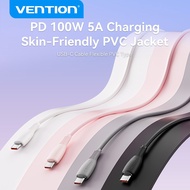 Vention 100W Type-C Cable 5A Fast Charging E-Marker Chip Flexible Cable for Laptops/Phones/Tablets