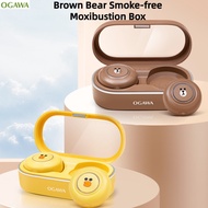 Ogawa Linefriends Brown Bear Cartoon Smokeless Moxibustion Box Portable Smart Portable Sally Chicken Moxibustion Jar gift Multifunctional Household Health Steamer