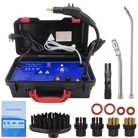 Pressurized Steam Cleaner Heavy Duty Portable with Voice Broadcast 3 Gears Adjustable Cold Hot Water