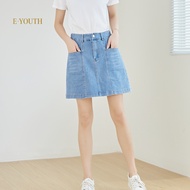 Eyouth 20169 Women Everyday Denim A-Line Skirt with built-in safety shorts